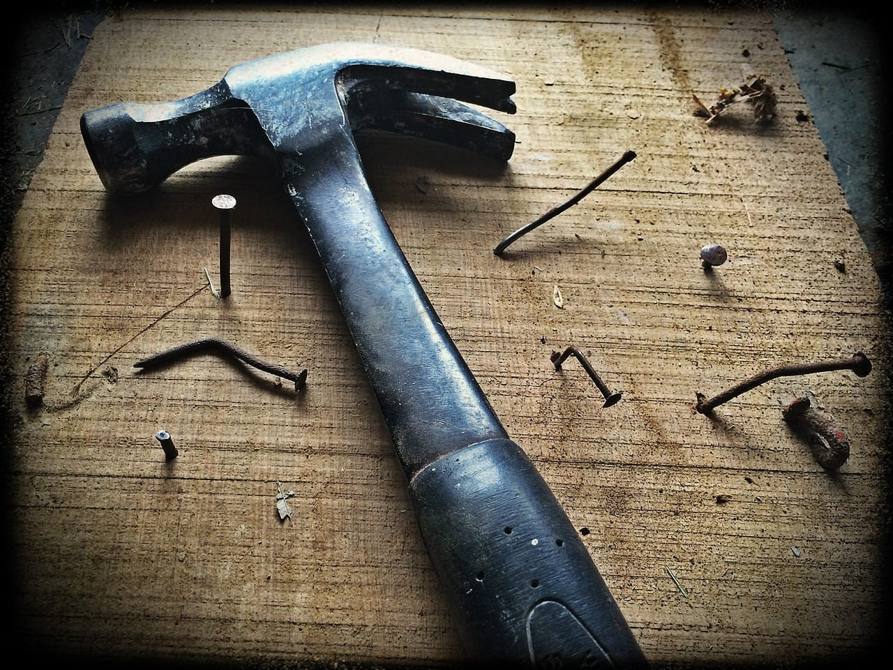 hammer, nails, wood, board, tool, work, construction, builder, worker, wooden, handyman, carpenter, lumber, repair, woodwork, timber, renovation, carpentry, plank, improvement, bent, broken, diy, workshop, brown work, brown wood, brown construction, brown tools, brown board, hammer, hammer, hammer, hammer, hammer, builder, carpenter, renovation, improvement, diy on Hammer & Home